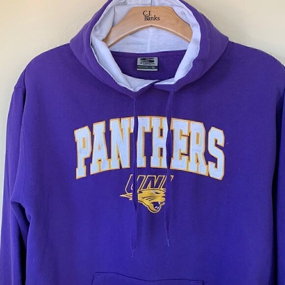 University of northern Iowa UNI Embroidered purple Vintage Hoodie Sweatshirt XL - Picture 1 of 9